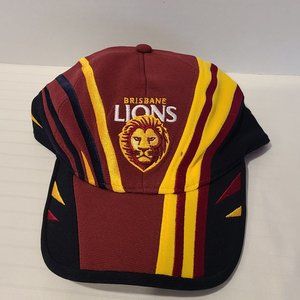 BRISBANE Lions Hat Cap-Official AFL-Red/Yellow/Black-Size 58CM - US 23-23 3/8 In